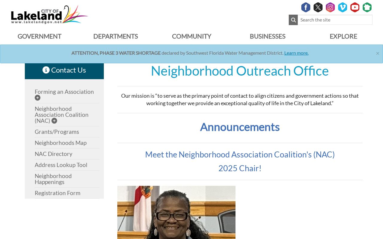 Lakeland neighbors association and leader directory
