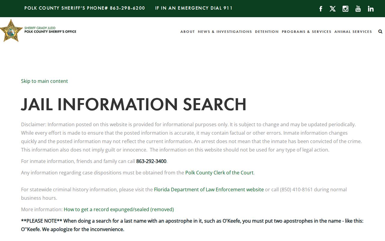 Lakeland neighbors Polk County jail inquiry