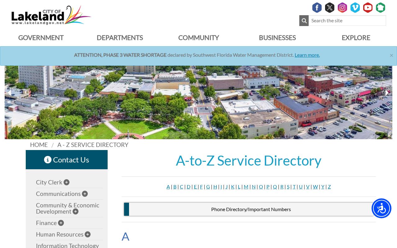 Lakeland city service directory for address-based permit and code research