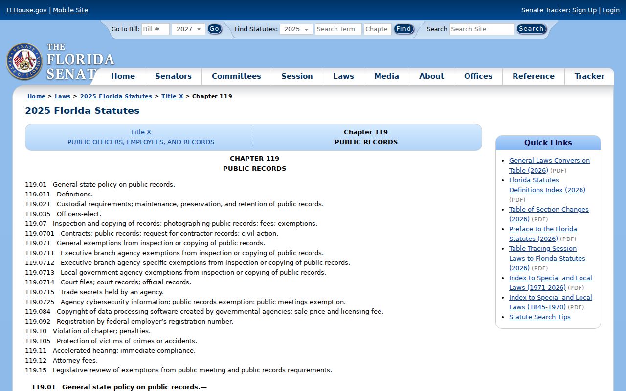 Lakeland ZIP code directory and Florida Public Records Law
